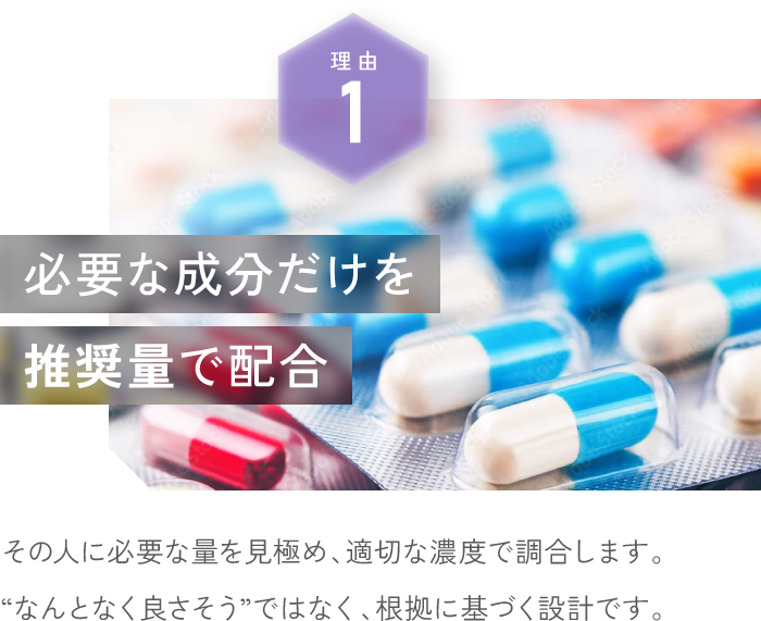 必要な成分だけを推奨量で配合
