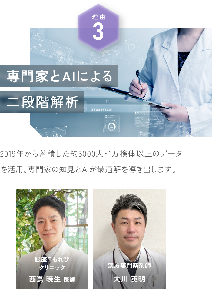 専門家とAIによる二段階解析